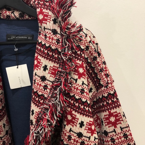 Zara red fringed jacket - Picture 8 of 11